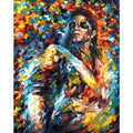 DIY digital painting kit showing 40x50cm canvas with body art design and three brushes