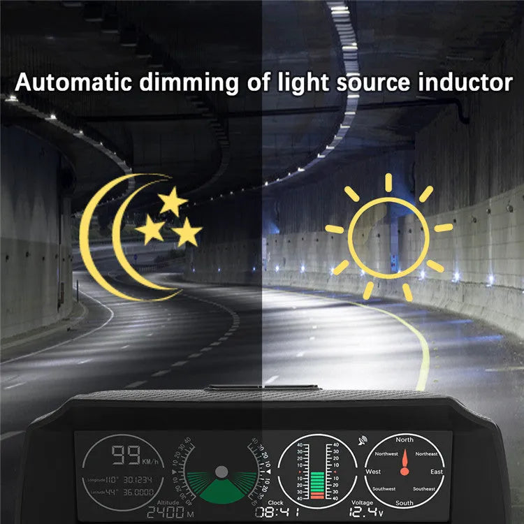 Black GPS GO 2 universal car head-up display monitor on a car dashboard