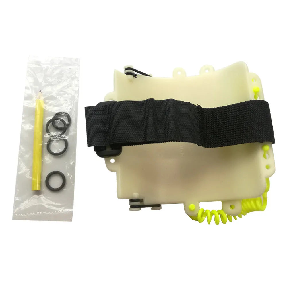 White luminous underwater handwriting wristboard for diving with pencil and O-ring