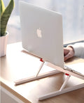 White laptop bracket with heat sink base cushion compatible with Apple MacBook and Whale race notebooks