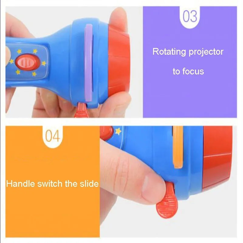 SmartKids storybook projector torch showing fairy tale image projection on wall