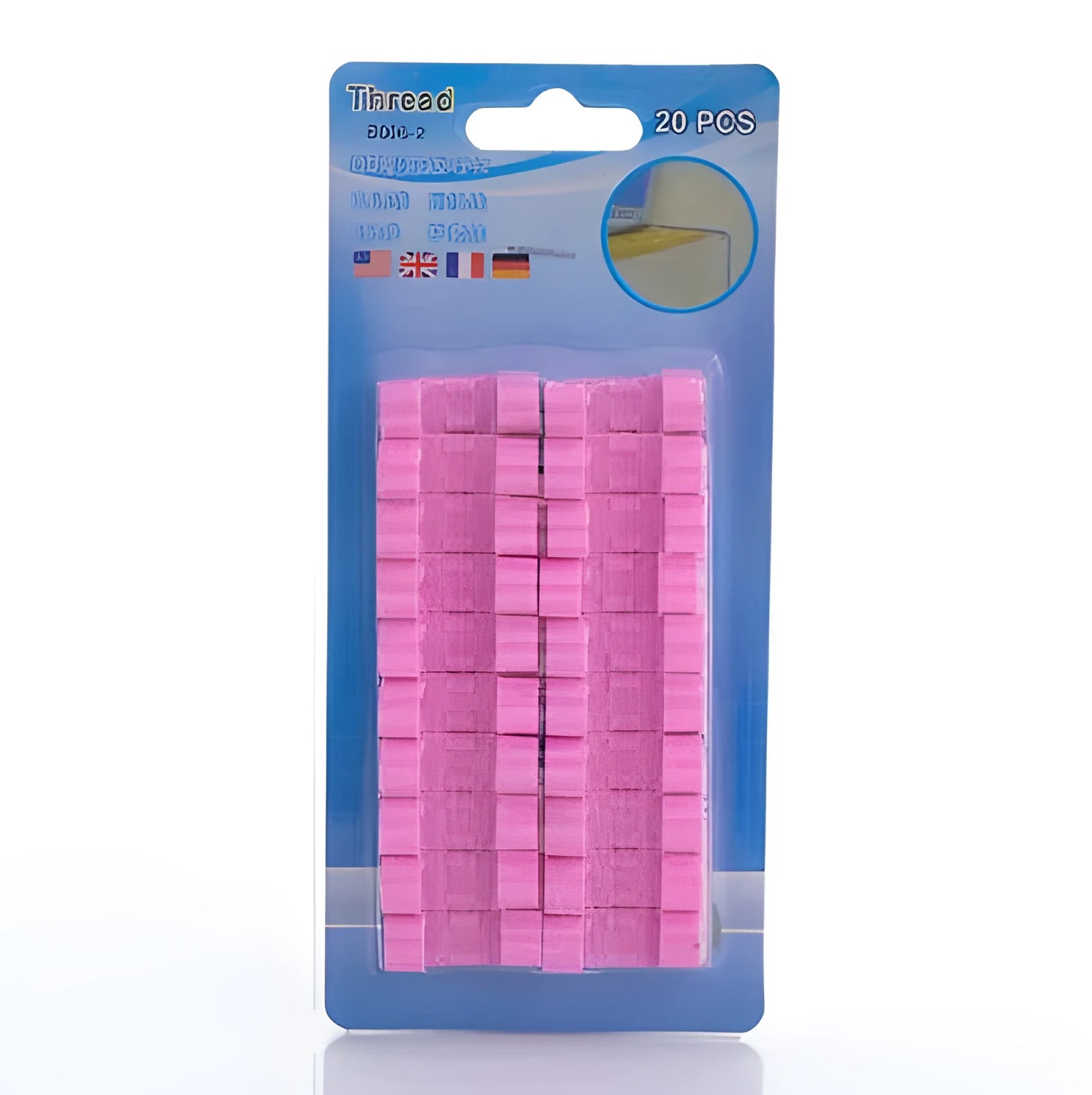 Pack of self-adhesive plastic cable organiser clips in various colours mounted on a wall holding multiple wires.
