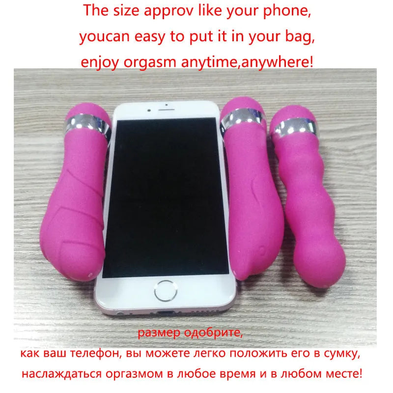 Realistic mini dildo vibrator with six style options for women, battery-powered with integrated moulding construction