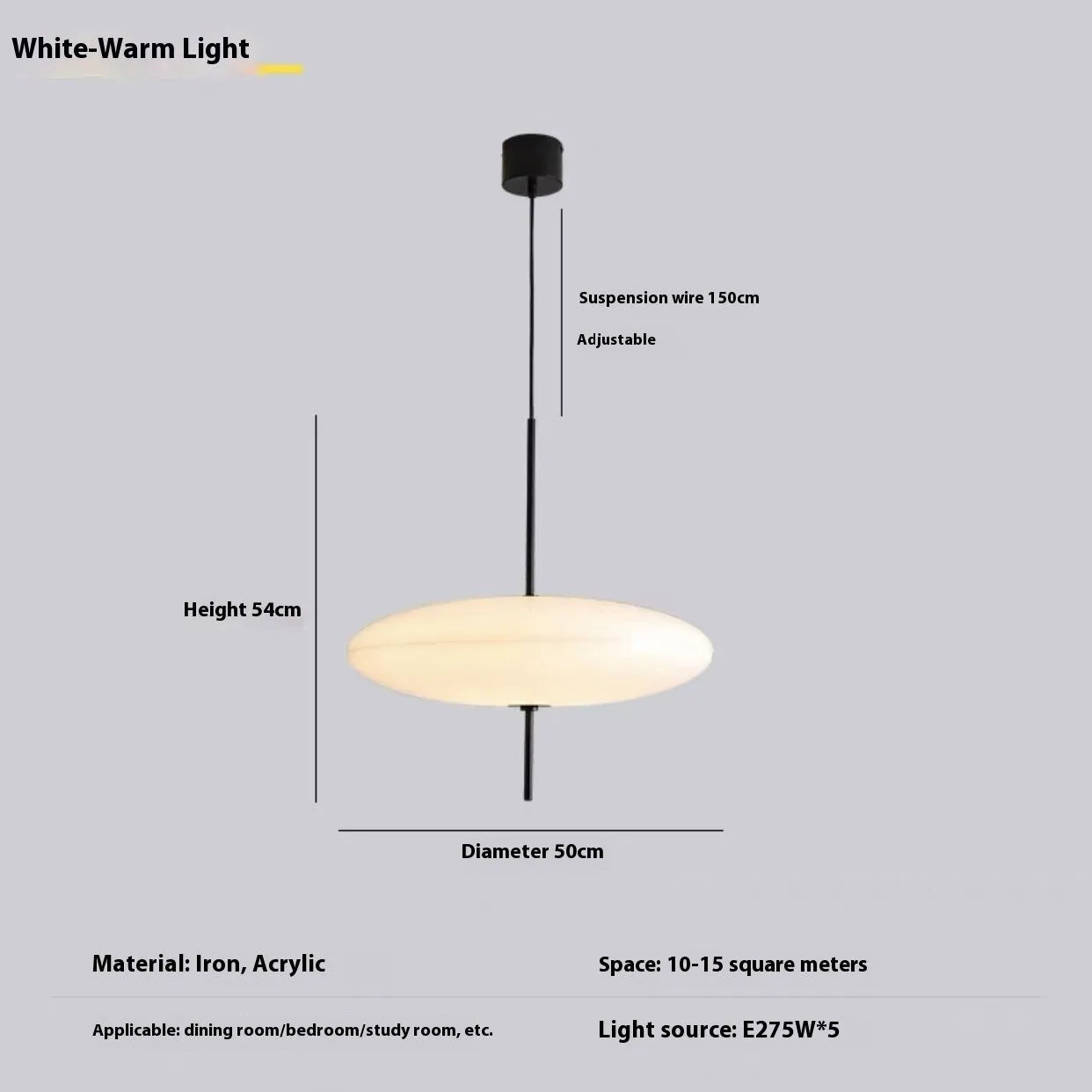 Nordic retro UFO-shaped designer chandelier ceiling light in black and white.