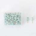 50 decorative push pins with five-pointed star design in green and grey Morandi colours