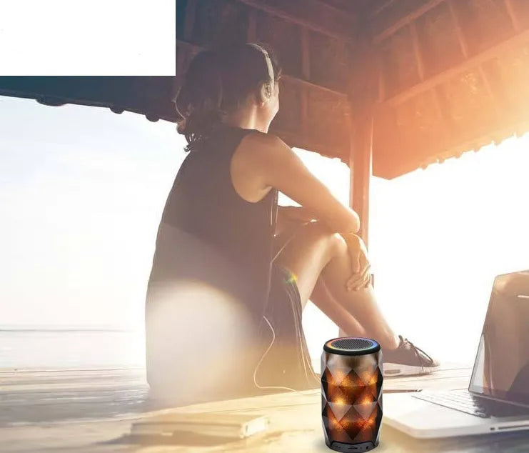 Black crystal diamond-cut Coca-Cola can shaped Bluetooth speaker lantern with colourful starry sky lighting.