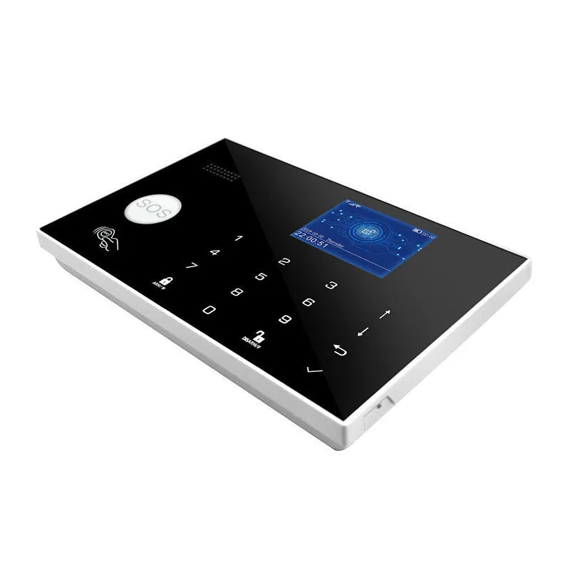 Intelligent WiFi GSM touch button household burglar alarm with wireless sensors and mobile connectivity
