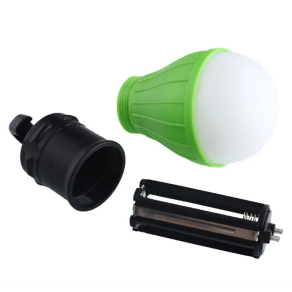 Portable hanging hook LED camping light showing compact 11cm design with three lighting modes