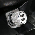 Diamond-patterned USB car charger for vehicle cigarette lighter in choice of colours