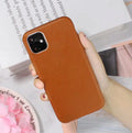 TPU leather phone case for iPhone in black, brown, navy blue or wine red