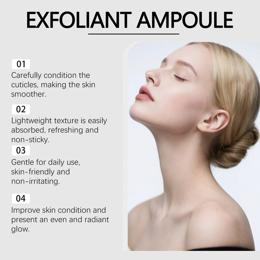 80ml bottle of facial exfoliating liquid with hyaluronic acid and salicylic acid formula