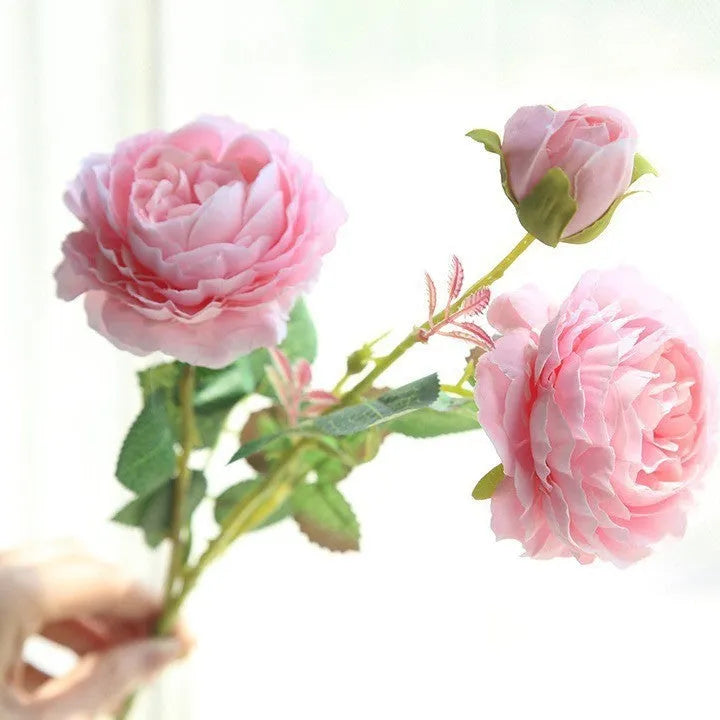 Artificial silk peony flower arrangement for living room decor centrepiece