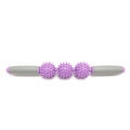 Anti cellulite massage stick with hedgehog balls and padded handles, 41cm or 51cm, in green blue red orange purple.