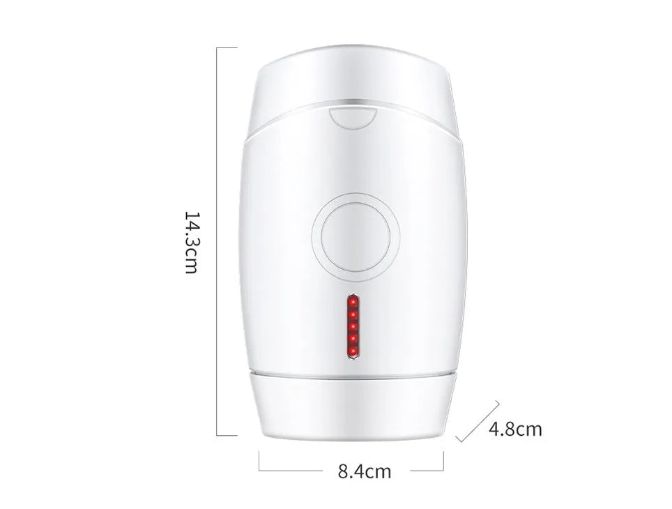 White home IPL laser hair removal device on a table.