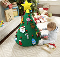 Felt Christmas tree DIY kit for children with three-dimensional tree pendant and puzzle elements