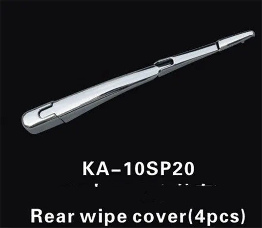 Four silvery ABS plastic rear wiper cover trims for Hyundai 2010 models on white background