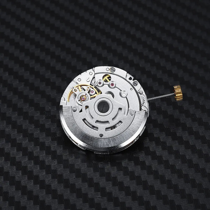 8215 automatic watch movement replacement with silver stainless steel construction showing 25mm diameter