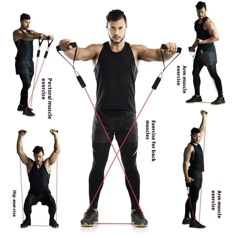 Multi-functional door sports 11-piece set combination pulling rope with ABS plastic construction