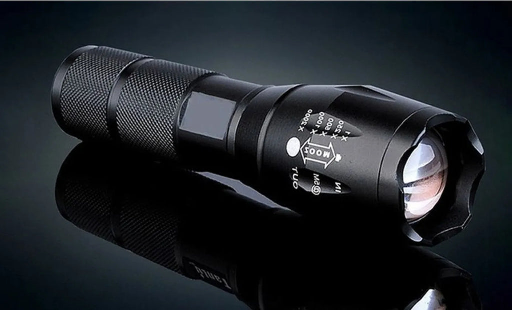 Portable mini LED zoom torch with adjustable focus and aluminium alloy body for outdoor use