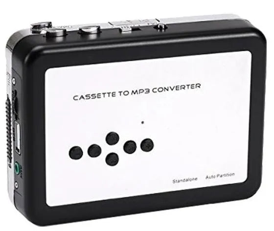 White USB cassette to MP3 converter and portable cassette player with USB 2.0, 112 x 80 x 31 mm, 148 g