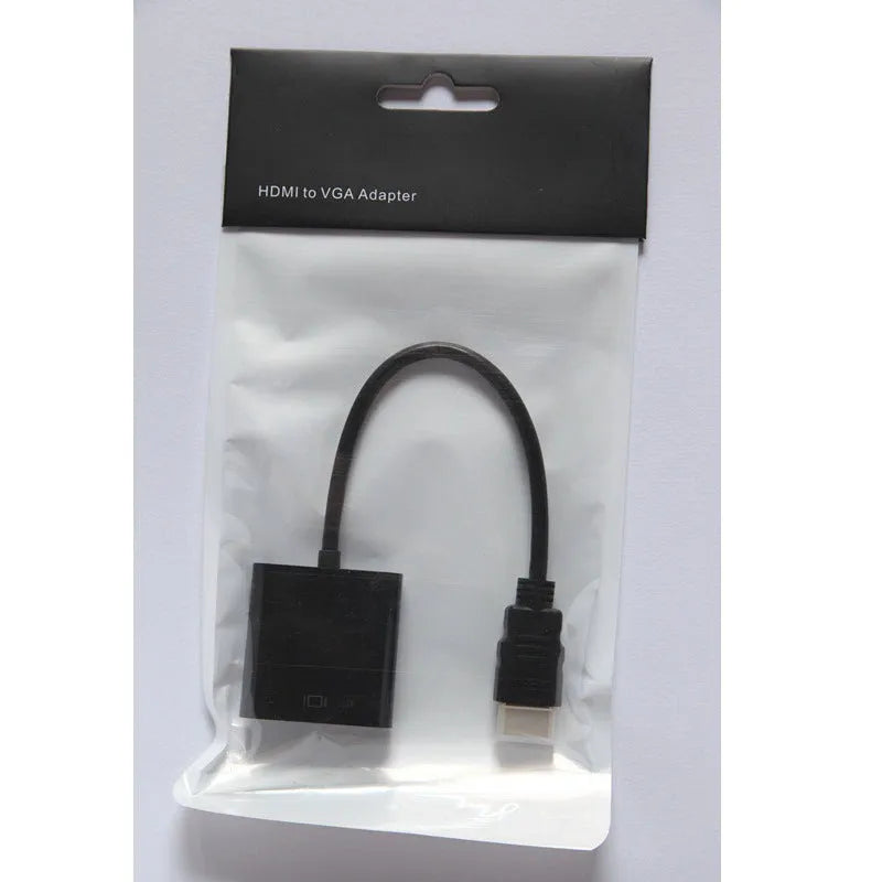 HDMI to VGA female converter cable with 0.3 metre black cable for set-top box connections