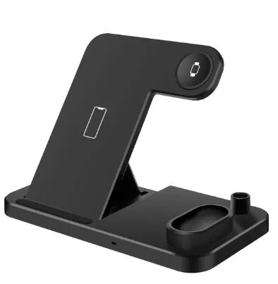 4-in-1 wireless charging station with adjustable magnetic plate, charging phone, Apple Watch, AirPods, and Apple Pencil