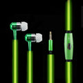 Magic Light LED earphones with aluminium alloy shells showing blue EL illumination around earpieces
