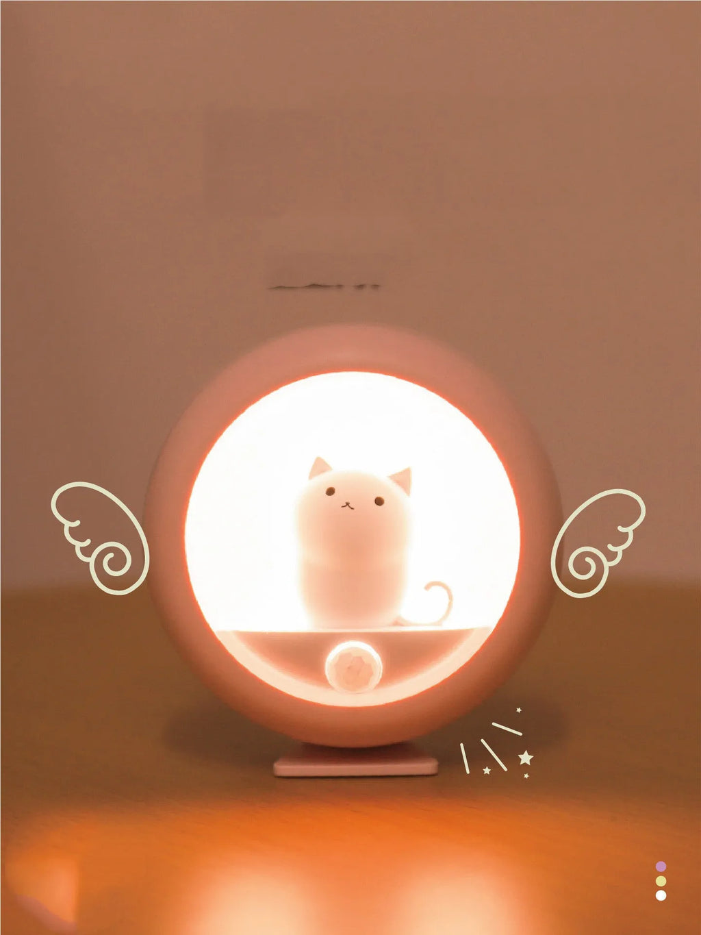 Colour-changing sleep lamp with projection feature for nursery bedside and corridor lighting