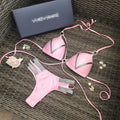Bronzing bikini with chest pad in nylon fabric and cotton lining for swimming sports