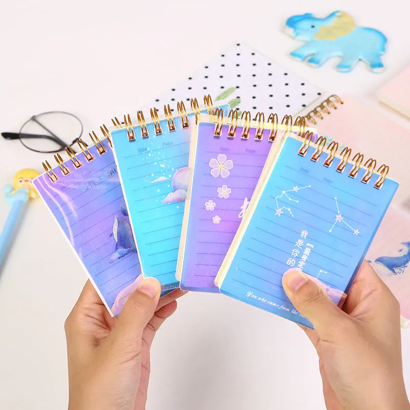 Rollover Coil Notebook in A7 size with spiral binding, PP cover, and 80g paper for pocket notetaking