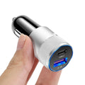 Aluminium alloy mobile phone car charger with compact 2.5cm by 6cm dimensions