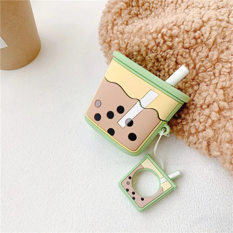 Silicone AirPods earphone covers in green, orange, pink, purple colours