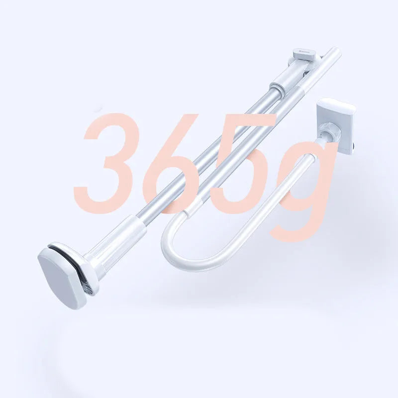 Lazy phone holder in aluminium alloy and plastic with 64-90mm clamp and 90mm base clip for table or bed head