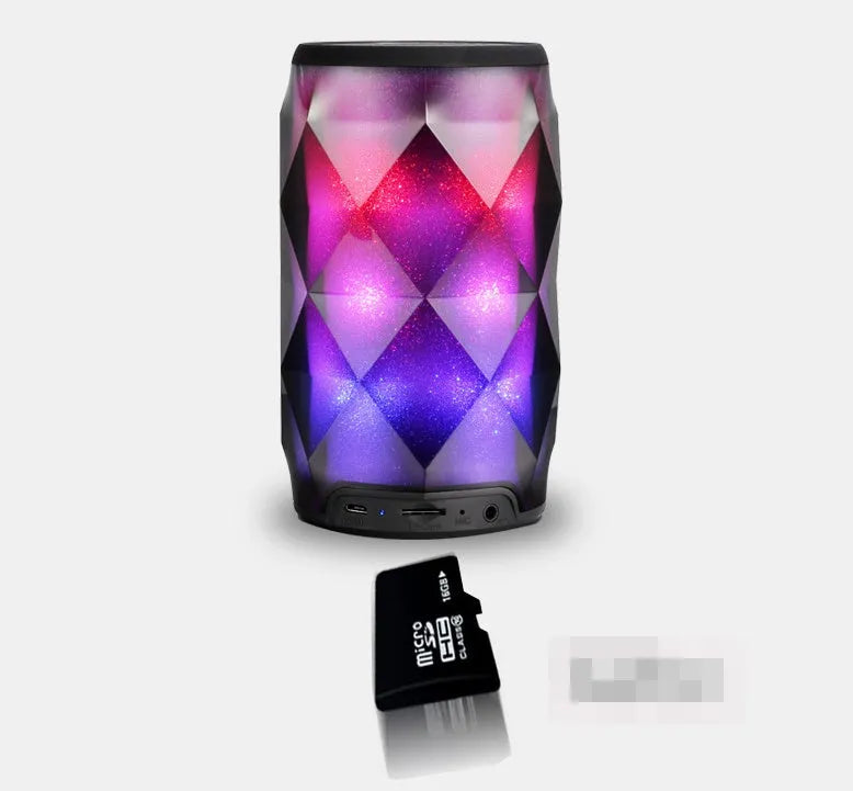 Black crystal diamond-cut Coca-Cola can shaped Bluetooth speaker lantern with colourful starry sky lighting.