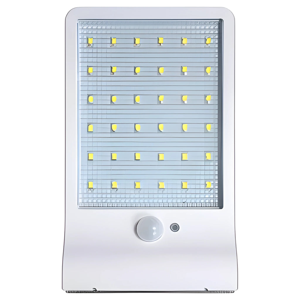 Solar garden light with solar panel and LED illumination for outdoor use in black or white colour