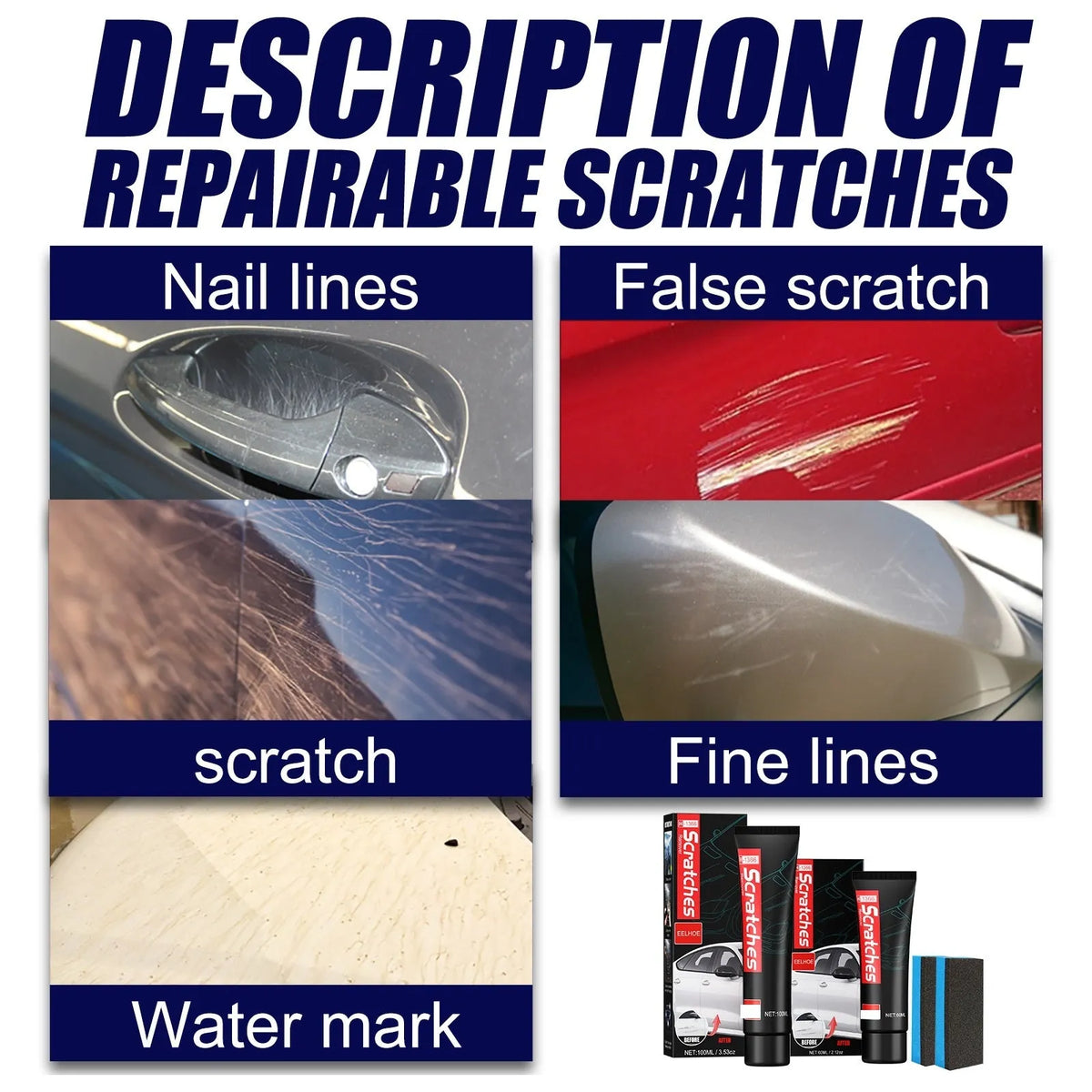 60ml tube of automotive scratch repair cream for car paint scratches