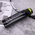 500ml insulated bike water bottle in double stainless steel, 24 x 6.6cm, shown in Black, Green, Pink, or Silver.
