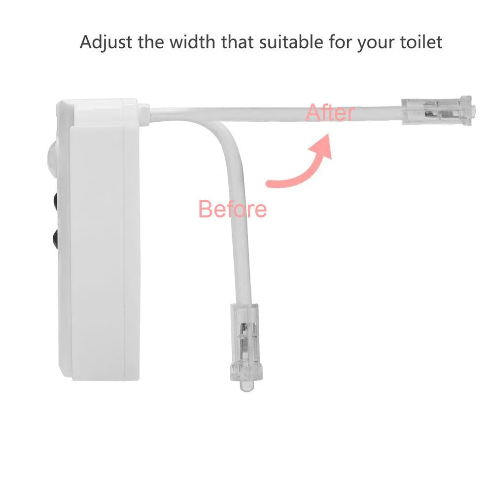 8-colour LED toilet light with motion sensor and foldable stick, 7 x 5.5 x 10.5 cm, IP65, ABS body