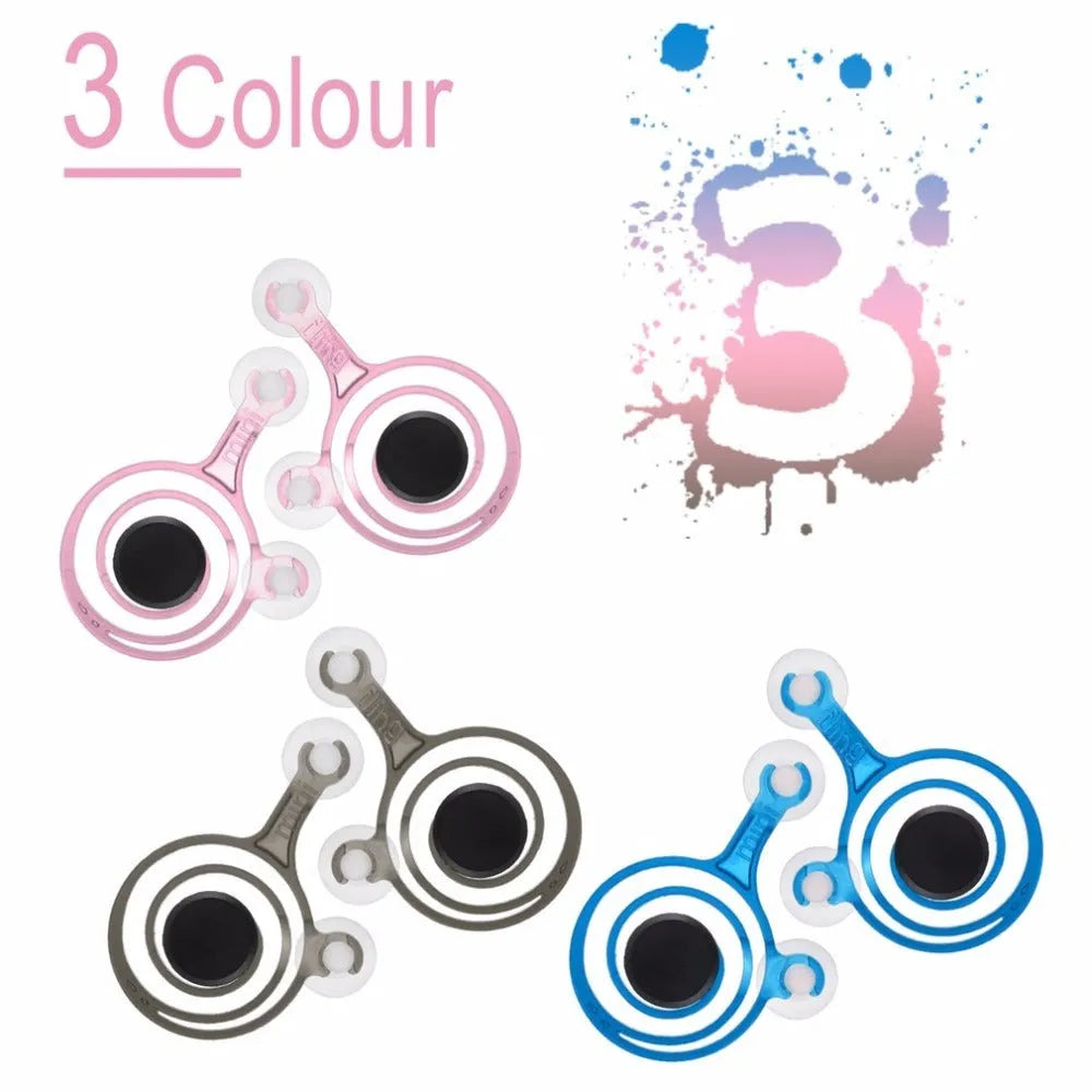 Pair of clear plastic mini joysticks for mobile phone gaming with coloured accents
