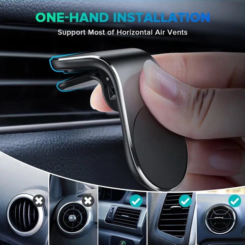 Universal car dashboard mobile phone holder with adjustable rotating ball joint in black finish