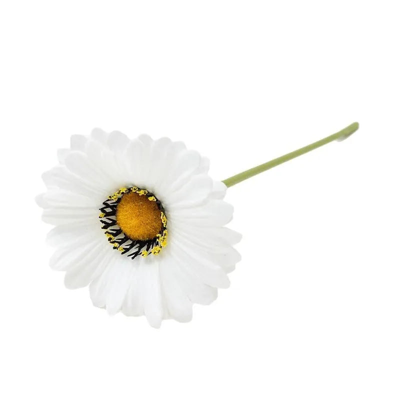 Silk flower artificial bouquet in a white pu pot with multi-coloured floral options