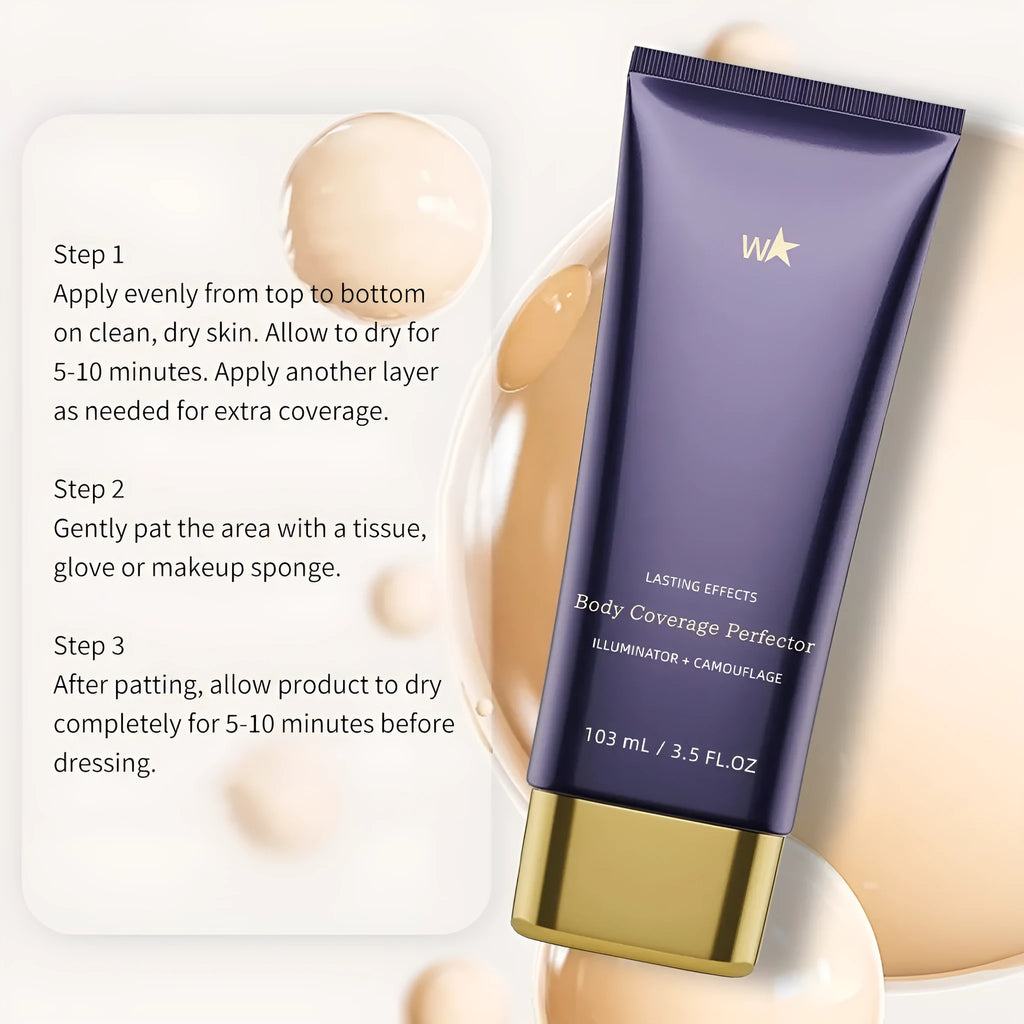 Waterproof body tattoo concealer cream bottle and brush in 103ml size.