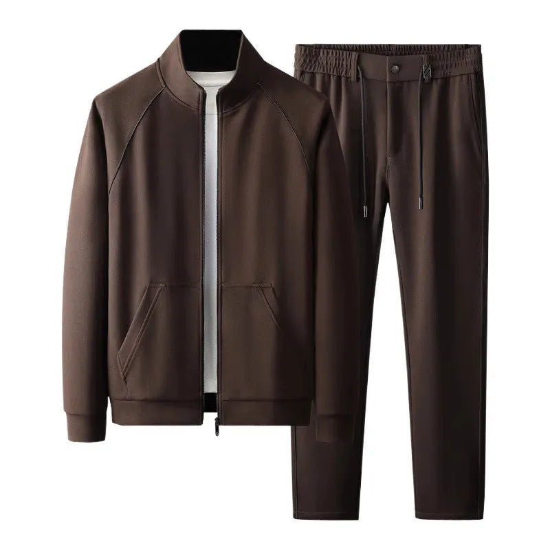 Stand collar sports suit with slim fit, polyvinyl alcohol fibre fabric, coat and pants set for 45-102.5kg weight range