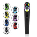 Black eye massager device with red and blue light therapy lights and vibration functions