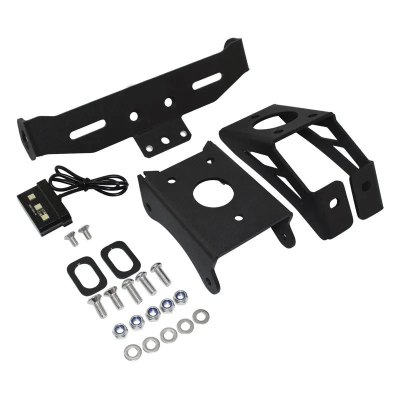 Black aluminium alloy rear licence plate frame and holder for Honda motorcycles
