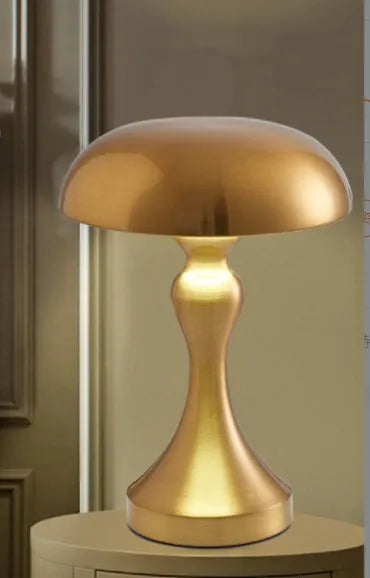 LED charging decorative desk lamp in bronze, gold, or silver with touch control and USB port