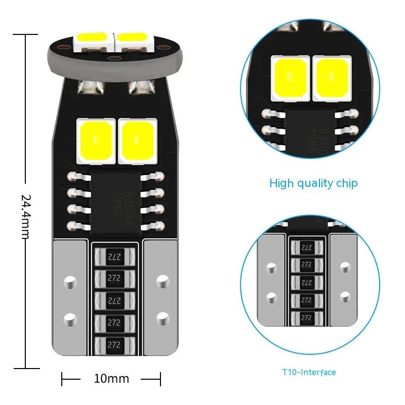 Small white 12V car interior lamp for licence plate reading light.