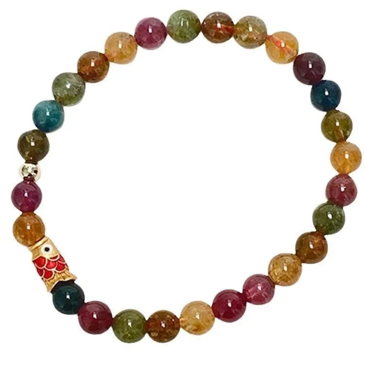 Women's geometric crystal bracelet with electroplated finish in various colour options