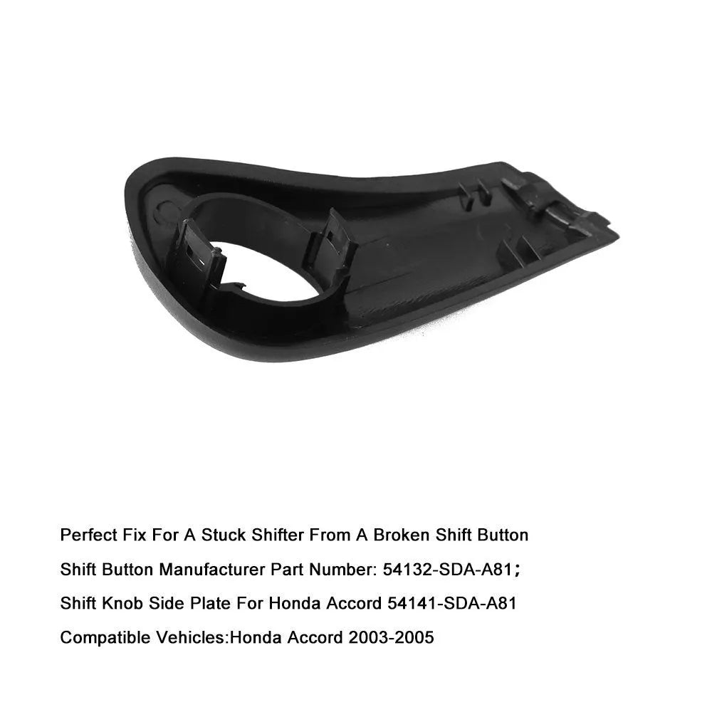 Black ABS plastic shift button replacement kit for Honda Accord 2003-2005 models with complete components