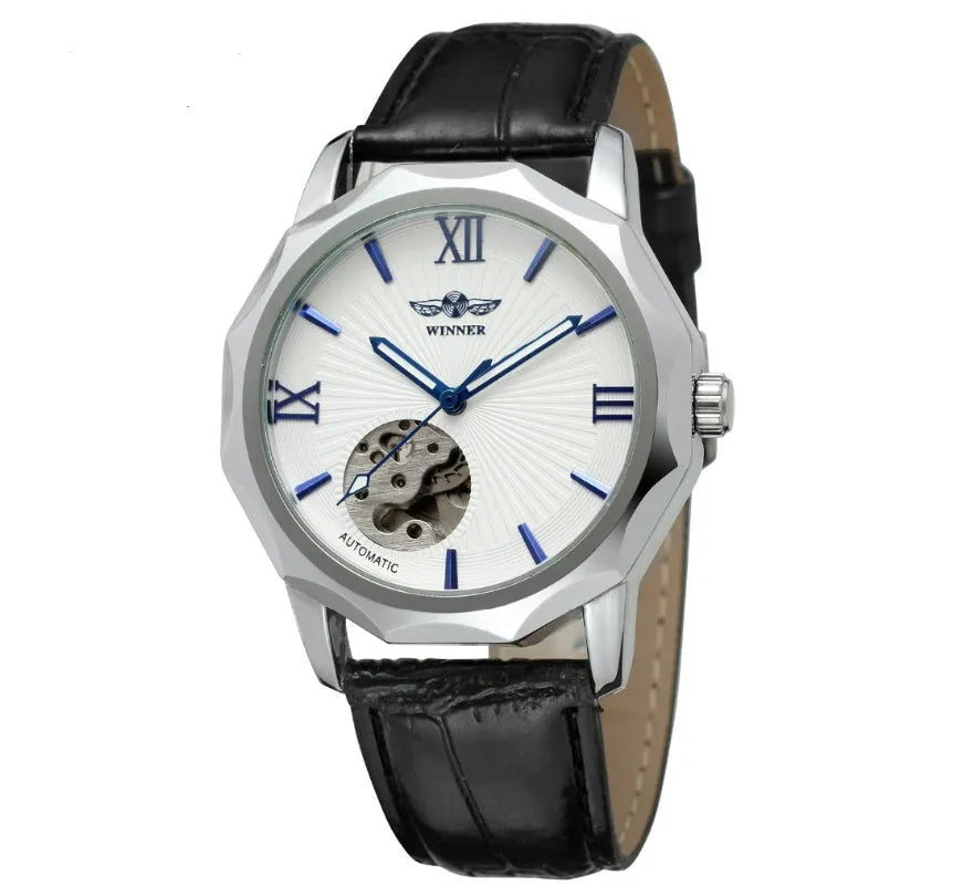 Aqua wristwatch with 4.2 cm surface width, 25.5 cm total length, shown in Black or White.